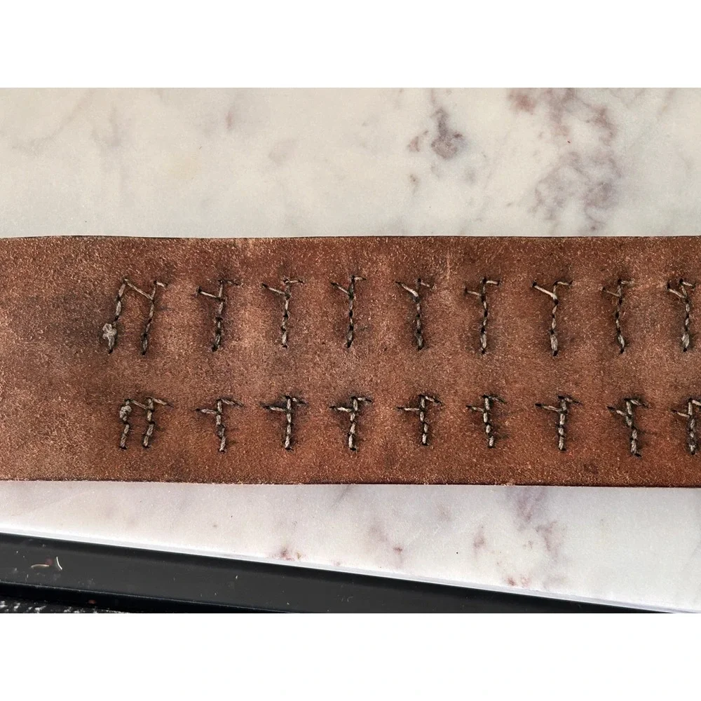 Vintage Tooled Leather Cartridge Belt Western Cowboy Longhorn Cactus 36 Inch